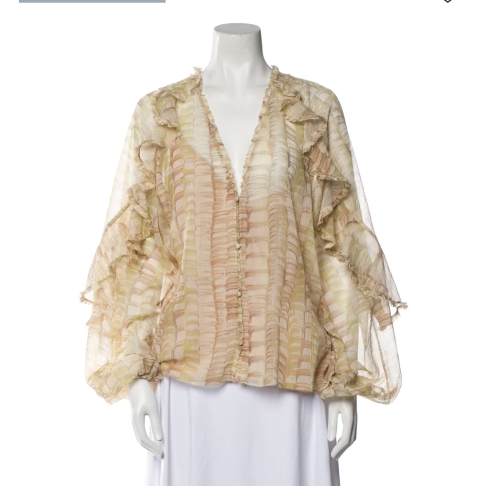 Alexis Ruffled Cream Blouse